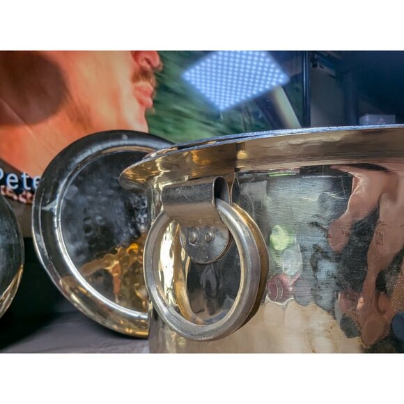 P-TAL Brass Patila Set Of 3 (1L, 3L ,5L) W/ Lids & Tin Coated Pure Brass - Picture 15 of 16